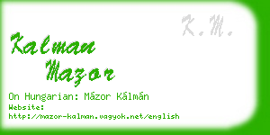 kalman mazor business card